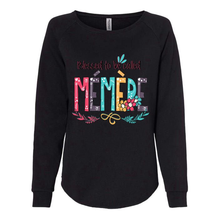 Blessed To Be Called Memere Colorful Grandma Womens California Wash Sweatshirt