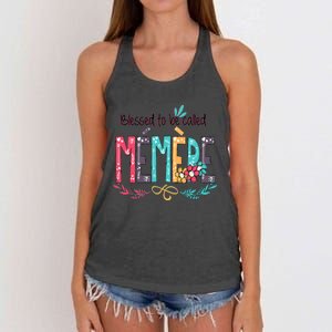 Blessed To Be Called Memere Colorful Grandma Women's Knotted Racerback Tank