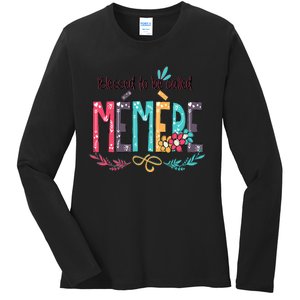 Blessed To Be Called Memere Colorful Grandma Ladies Long Sleeve Shirt