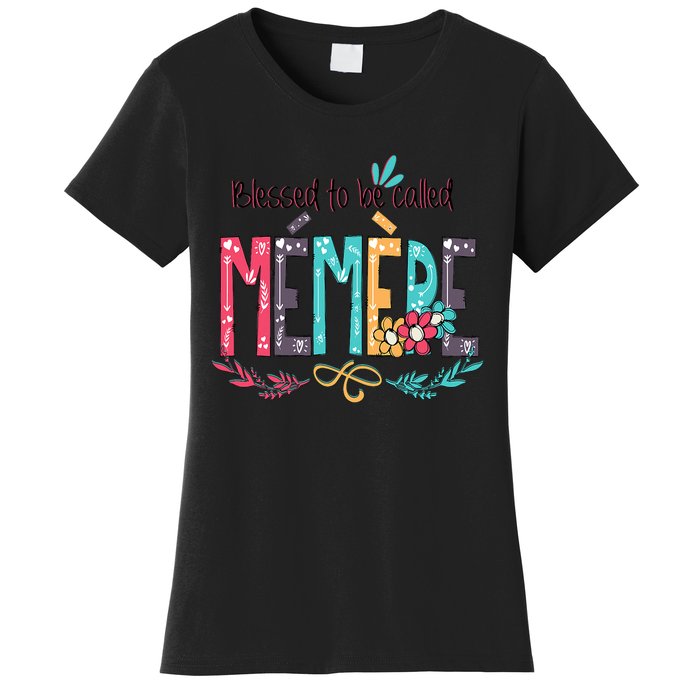 Blessed To Be Called Memere Colorful Grandma Women's T-Shirt