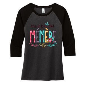 Blessed To Be Called Memere Colorful Grandma Women's Tri-Blend 3/4-Sleeve Raglan Shirt