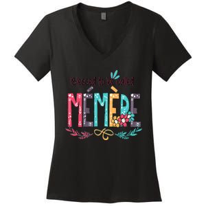 Blessed To Be Called Memere Colorful Grandma Women's V-Neck T-Shirt