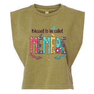 Blessed To Be Called Memere Colorful Grandma Garment-Dyed Women's Muscle Tee