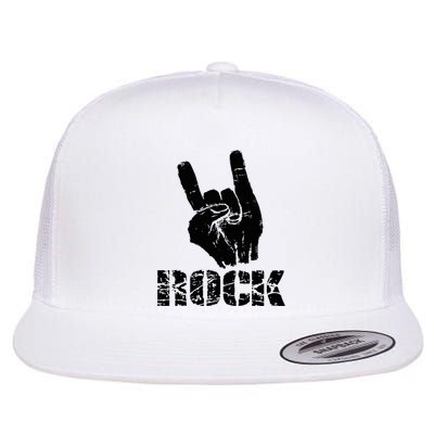 Born To Be Rock Star Hand Horns Flat Bill Trucker Hat