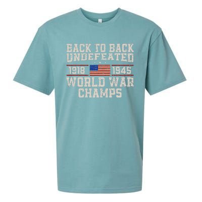 Back To Back Undefeated World War Champs 4th Of July Sueded Cloud Jersey T-Shirt