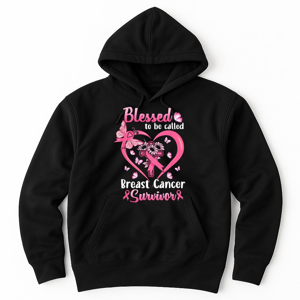 Blessed To Be Called Pink Women Heart Breast Cancer Survivor Hoodie