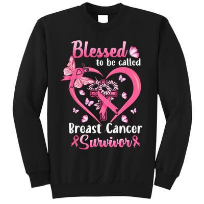 Blessed To Be Called Pink Women Heart Breast Cancer Survivor Sweatshirt