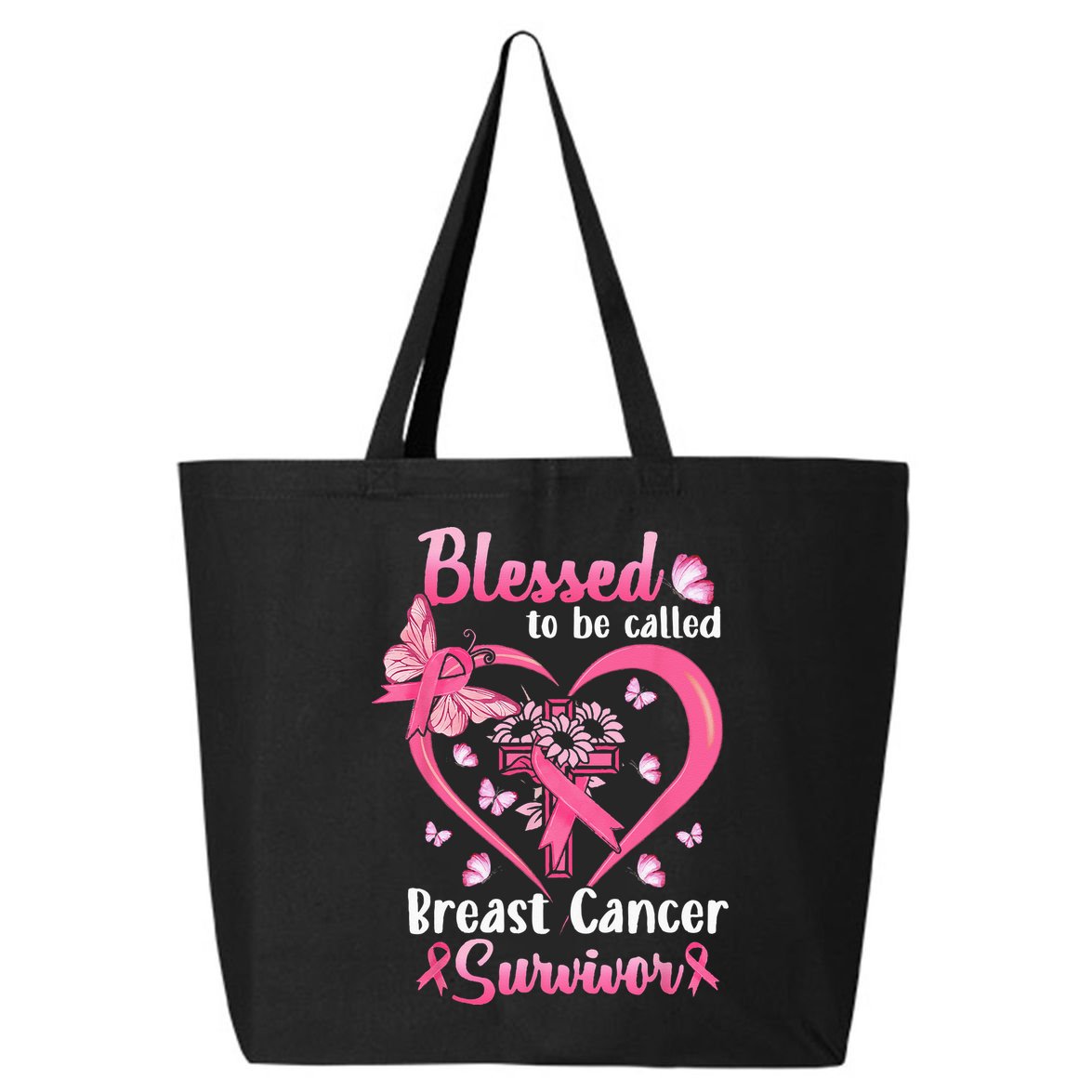 Blessed To Be Called Pink Women Heart Breast Cancer Survivor 25L Jumbo Tote