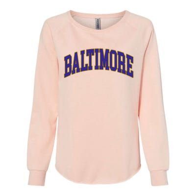 Baltimore Text Womens California Wash Sweatshirt