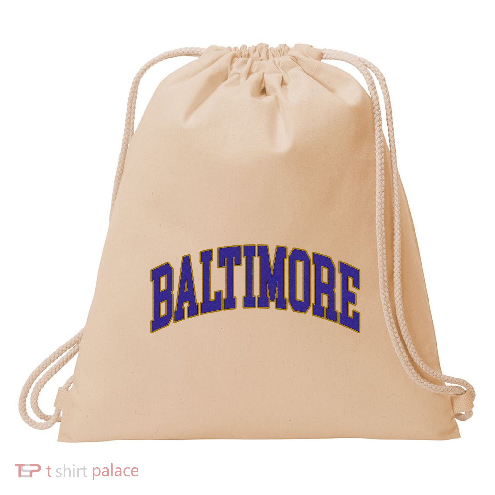 Baltimore Text Drawstring Bag