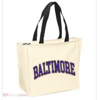 Baltimore Text Zip Tote Bag