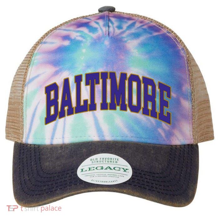 Baltimore Text Legacy Tie Dye Trucker Hat