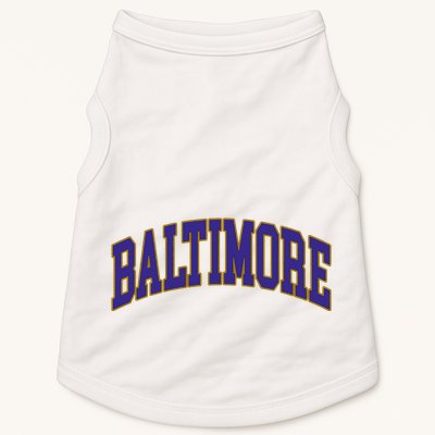 Baltimore Text Doggie Tank