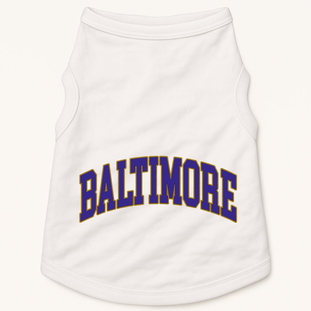 Baltimore Text Doggie Tank
