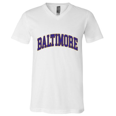 Baltimore Text V-Neck T-Shirt