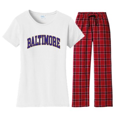 Baltimore Text Women's Flannel Pajama Set