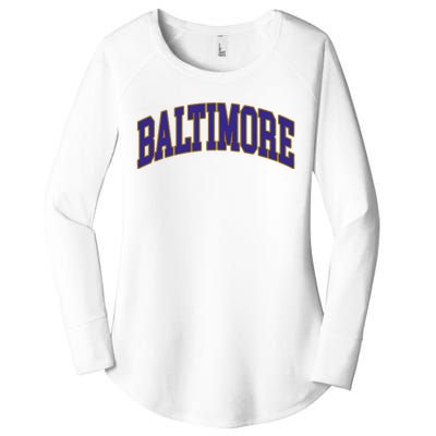 Baltimore Text Women's Perfect Tri Tunic Long Sleeve Shirt