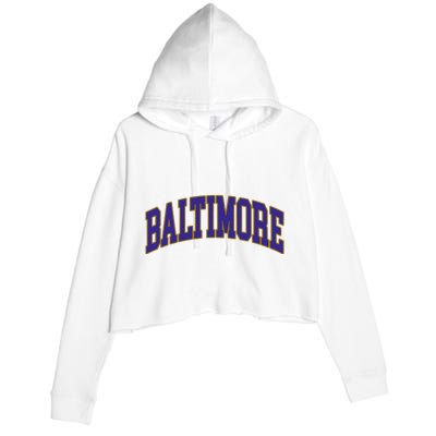 Baltimore Text Crop Fleece Hoodie