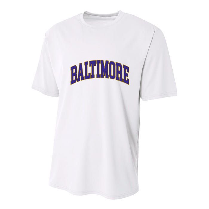 Baltimore Text Youth Performance Sprint T-Shirt
