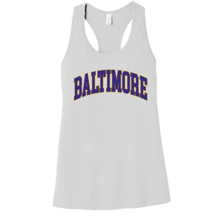 Baltimore Text Women's Racerback Tank