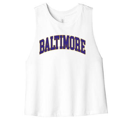 Baltimore Text Women's Racerback Cropped Tank