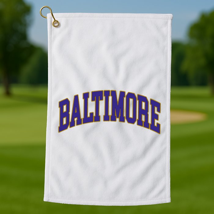 Baltimore Text Golf Towel