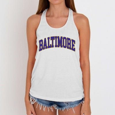 Baltimore Text Women's Knotted Racerback Tank