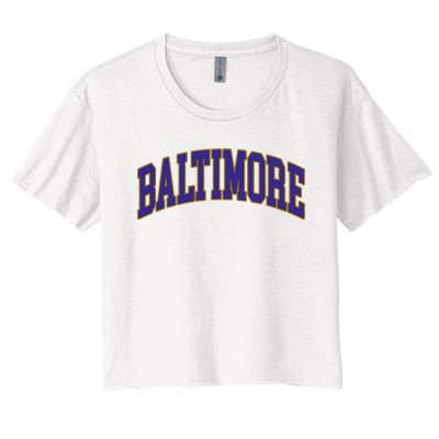 Baltimore Text Women's Crop Top Tee