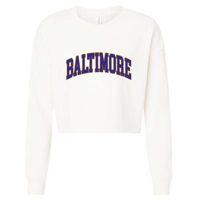 Baltimore Text Cropped Pullover Crew