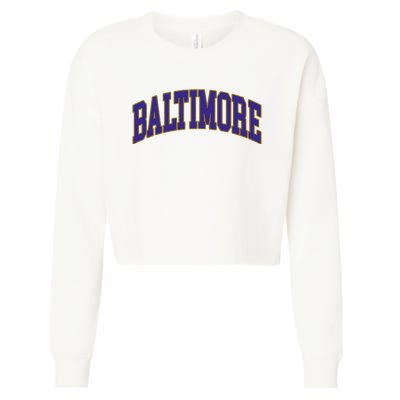 Baltimore Text Cropped Pullover Crew