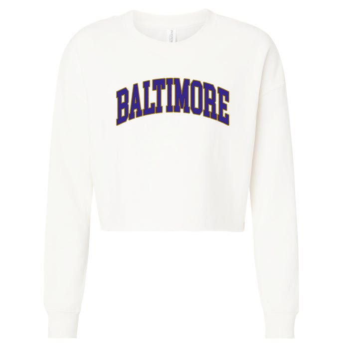 Baltimore Text Cropped Pullover Crew