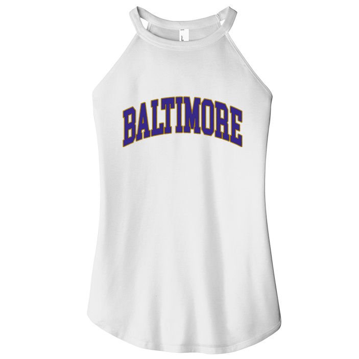 Baltimore Text Women's Perfect Tri Rocker Tank