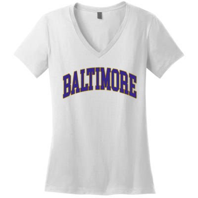 Baltimore Text Women's V-Neck T-Shirt