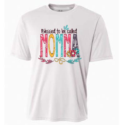 Blessed To Be Called Momma Colorful Grandma Cooling Performance Crew T-Shirt