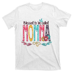 Blessed To Be Called Momma Colorful Grandma T-Shirt