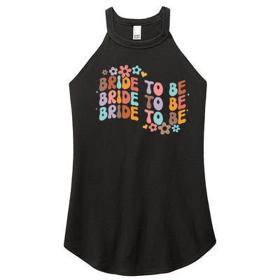 Bride To Be & Bridesmaid Bridal Shower Groovy Bachelorette Women’s Perfect Tri Rocker Tank