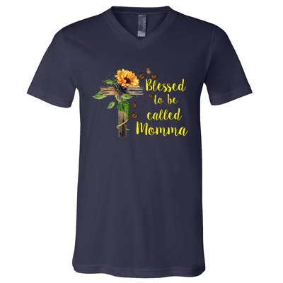 Blessed To Be Called Momma V-Neck T-Shirt