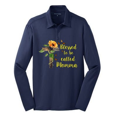 Blessed To Be Called Momma Silk Touch Performance Long Sleeve Polo