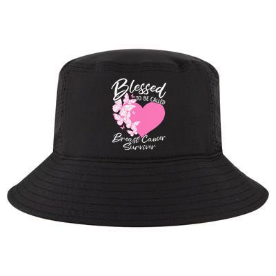 Blessed To Be Called Breast Cancer Survivor Pink Butterfly Cool Comfort Performance Bucket Hat