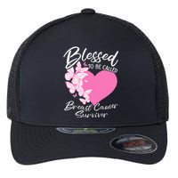 Blessed To Be Called Breast Cancer Survivor Pink Butterfly Flexfit Unipanel Trucker Cap