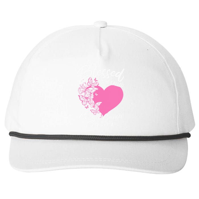 Blessed To Be Called Breast Cancer Survivor Pink Butterfly Snapback Five-Panel Rope Hat