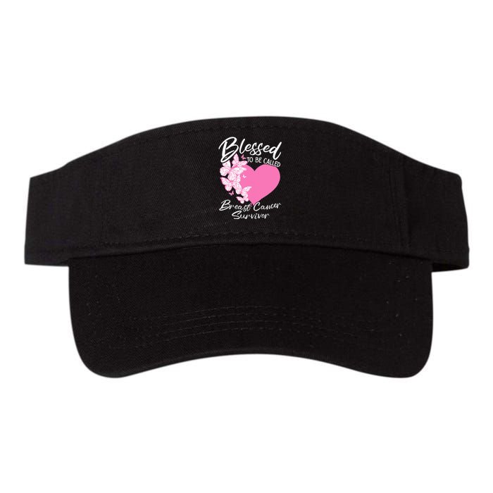 Blessed To Be Called Breast Cancer Survivor Pink Butterfly Valucap Bio-Washed Visor