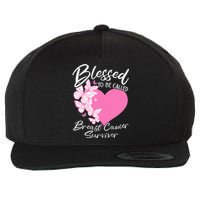 Blessed To Be Called Breast Cancer Survivor Pink Butterfly Wool Snapback Cap