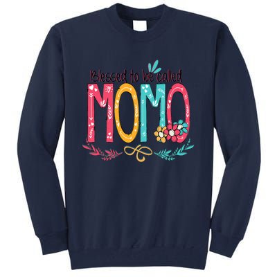 Blessed To Be Called Momo Colorful Grandma Tall Sweatshirt