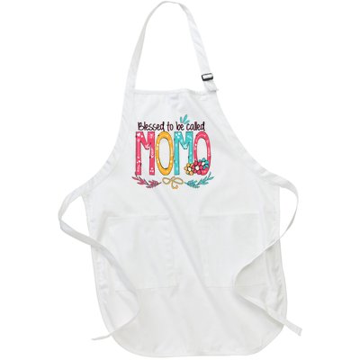 Blessed To Be Called Momo Colorful Grandma Full-Length Apron With Pockets