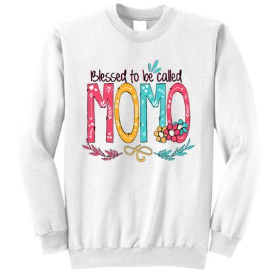 Blessed To Be Called Momo Colorful Grandma Sweatshirt