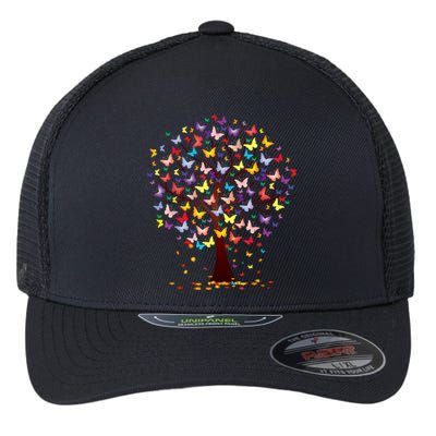 Butterfly Tree Beautiful Autumn Thanksgiving Gifts Flexfit Unipanel Trucker Cap