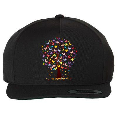 Butterfly Tree Beautiful Autumn Thanksgiving Gifts Wool Snapback Cap