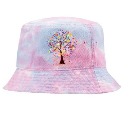 Butterfly Tree Beautiful Autumn Thanksgiving Gifts Tie-Dyed Bucket Hat