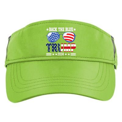 Back The Blue Trump 2024 Police American Flag Adult Drive Performance Visor